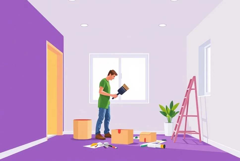 Intérieur rénové après travaux de peinture à Couzeix